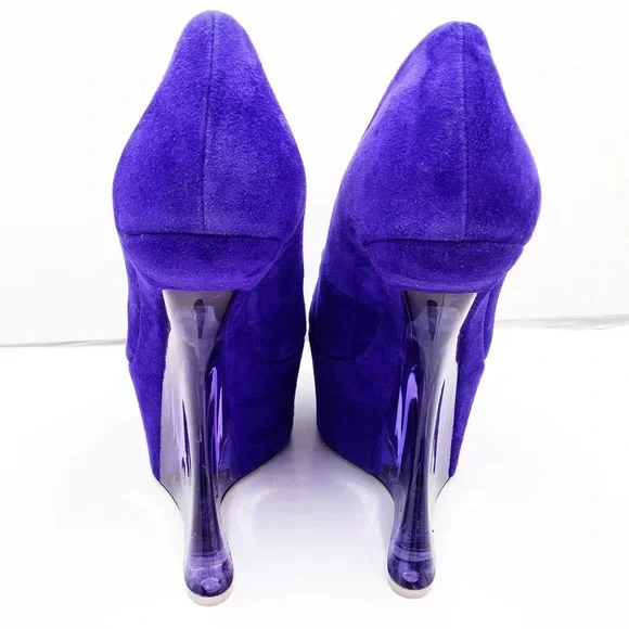 🆕Zigi Girl} GLOW Peep Toe Plexiglass Wedge Shoe - Picture 9 of 13